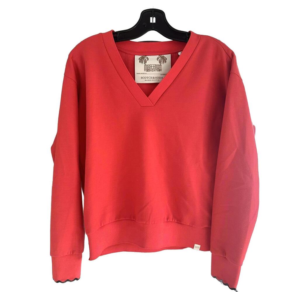 Scotch & Soda Maison Scotch Pink V-Neck Sweatshirt - Small EUC - Picture 1 of 9